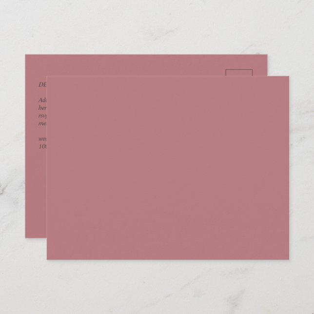 Dusty Rose Color Template Postcard (Front/Back)