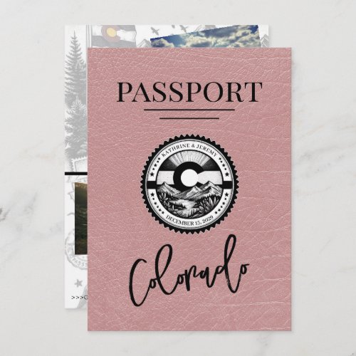 Dusty Rose Colorado Passport Save The Date