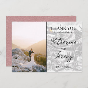 Dusty Rose Colorado Passport Thank You Card
