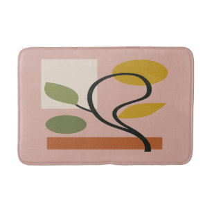 Dusty Rose Contemporary Geometric Bath Mat