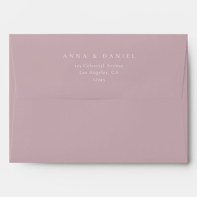 Dusty Rose Coordinate Wedding Envelope (Back (Top Flap))