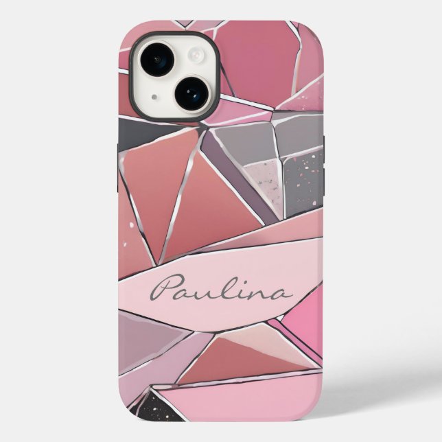 Dusty Rose Cracked Tile  Case-Mate iPhone Case (Back)