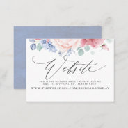 Dusty Rose Dusty Blue Floral Wedding Website Card at Zazzle
