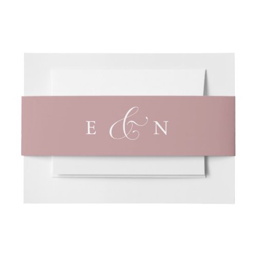 Dusty Rose Elegant Calligraphy American Style Invitation Belly Band