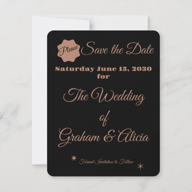 Dusty Rose Elegant Minimalist Photo Save the Date  (Back)
