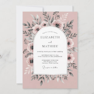 Dusty Rose Enchanting Spring Wedding Invitation