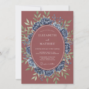 Dusty Rose Enchanting Winter Wedding Invitation