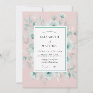 Dusty Rose Ethereal Bloom Wedding Invitation