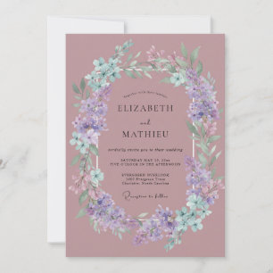 Dusty Rose Ethereal Spring Wedding Invitation