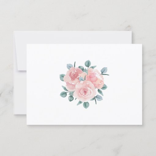 Dusty Rose Eucalyptus Elegant Floral Wedding RSVP Card | Zazzle