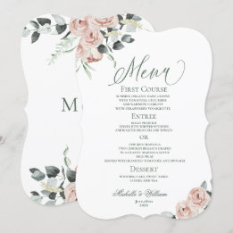 Dusty Rose Eucalyptus Floral Wedding   Menu
