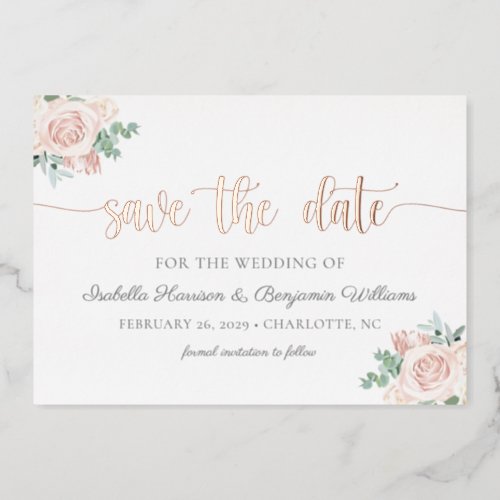 Dusty Rose Eucalyptus Save The Date Announcement