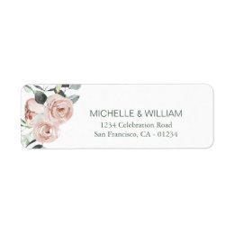 Dusty Rose Eucalyptus Simple Floral Label