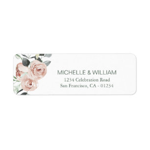 Dusty Rose Eucalyptus Simple Floral Label