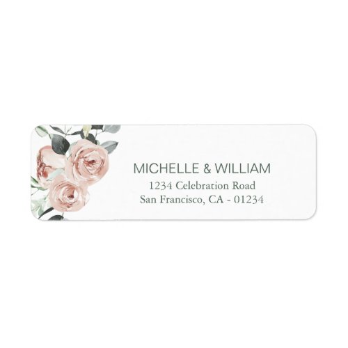 Dusty Rose Eucalyptus Simple Floral Label