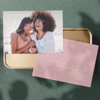 Dusty Rose Faded Photo Maid of Honor Proposal Card