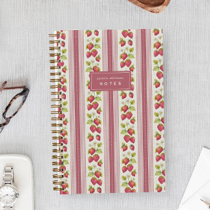 Dusty Rose Farmers Market Strawberry Personalized Notebook