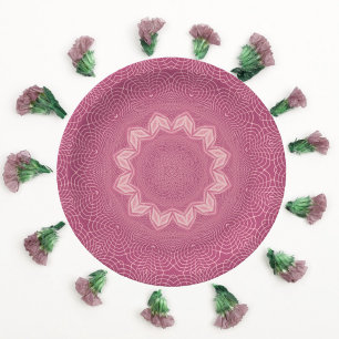 Dusty Rose Faux Tulle Design Paper Plates