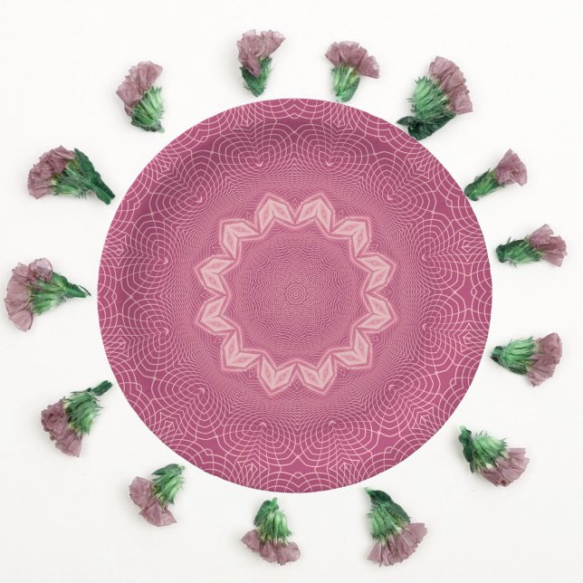 Dusty Rose Faux Tulle Design Paper Plates (Creator Uploaded)