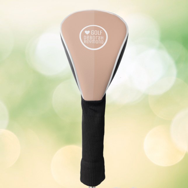 Dusty Rose Feminine Pink Modern Monogram Golf Head Cover (🤍 golf)