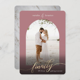 Dusty Rose Finally Getting Married & Window Photo Save The Date