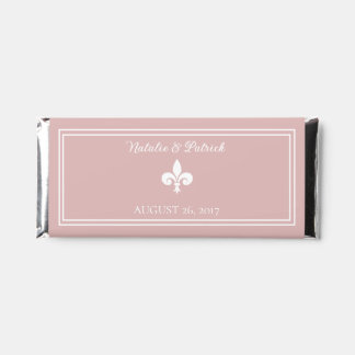 Dusty Rose Fleur de Lis Wedding Hershey Bar Favors
