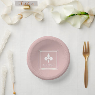 Dusty Rose Fleur de Lis Wedding Paper Bowls