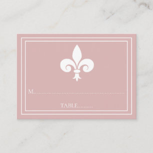 Dusty Rose Fleur de Lis Wedding Place Cards