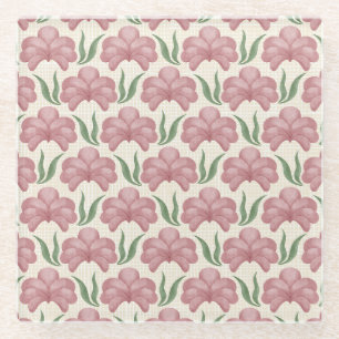 Dusty Rose Flora Glass Coaster