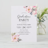 Dusty Rose Floral Blush Pink Graduation Party Invitation (Standing Front)