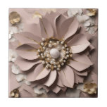 Dusty Rose Floral - Ceramic Tile  