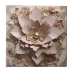 Dusty Rose Floral - Ceramic Tile  