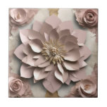 Dusty Rose Floral - Ceramic Tile 