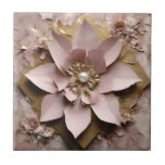 Dusty Rose Floral - Ceramic Tile  