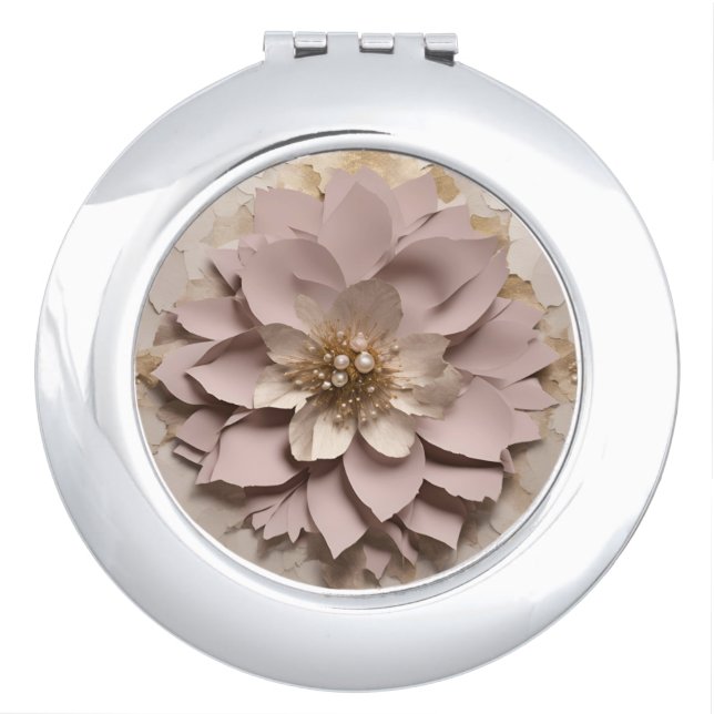 Dusty Rose Floral - Compact Mirror (Front)