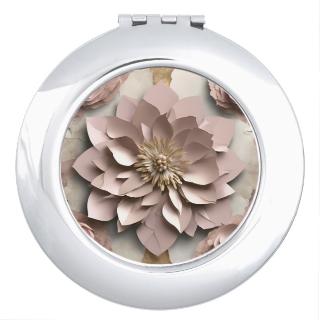 Dusty Rose Floral - Compact Mirror (Front)