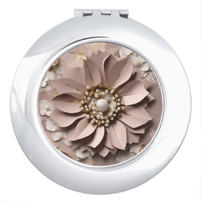 Dusty Rose Floral - Compact Mirror (Front)