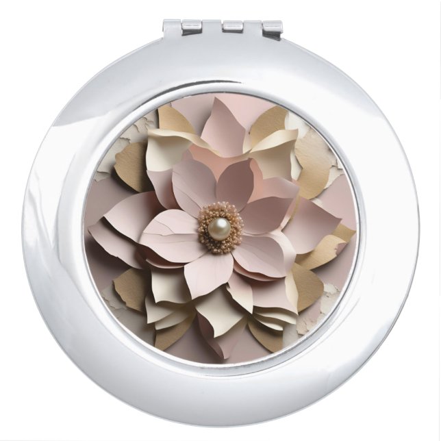 Dusty Rose Floral - Compact Mirror (Front)
