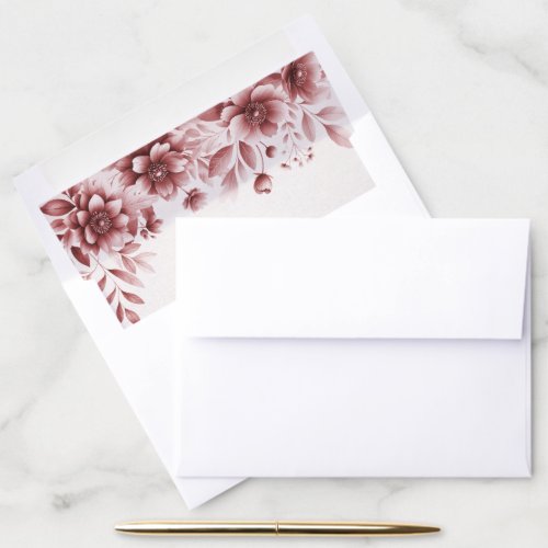 Dusty Rose Floral Envelope Liner