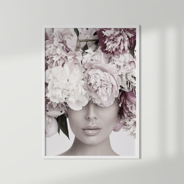 Dusty Rose Floral Fashion Portrait Poster (Creator Uploaded)