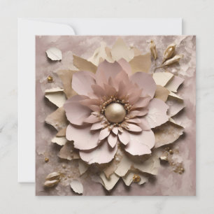Dusty Rose Floral Flat Card - Any Occasion