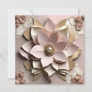 Dusty Rose Floral Flat Card - Any Occasion