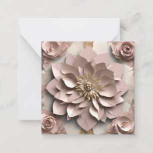 Dusty Rose Floral Note Card - Any Occasion