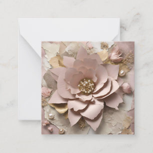 Dusty Rose Floral Note Card - Any Occasion