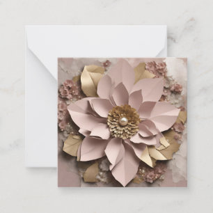 Dusty Rose Floral Note Card - Any Occasion