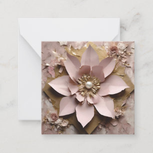 Dusty Rose Floral Note Card - Any Occasion