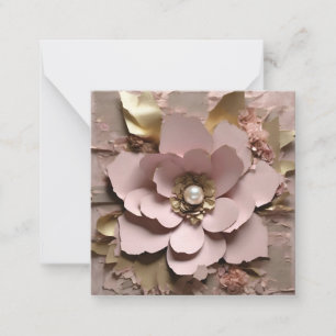 Dusty Rose Floral Note Card - Any Occasion