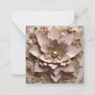 Dusty Rose Floral Note Card - Any Occasion