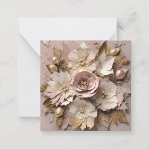 Dusty Rose Floral Note Card - Any Occasion