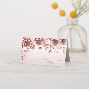 Dusty Rose Floral Place Card